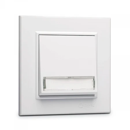 Кнопка звонка с вкладышем и подсв. (12 v) Makel Karea 56001030