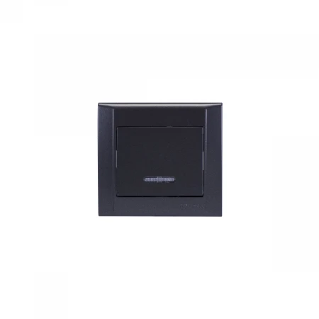 Выключатель Makel 1-кл. СП Defne 10А IP20 дым. металлик с подсветкой 42050021