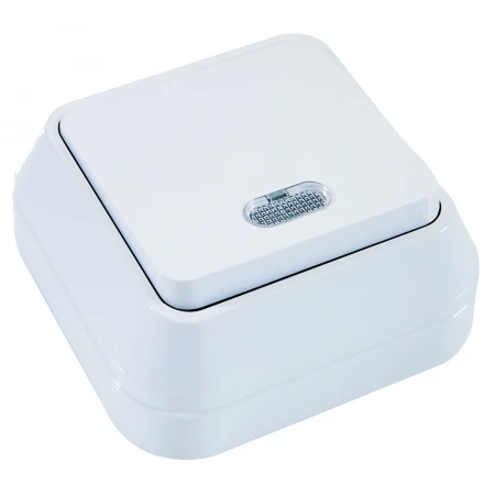 Выключатель одноклавишный проходной с посв. Makel 45125