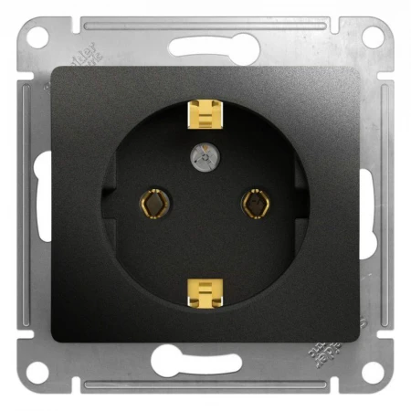 Розетка 2К+З Systeme Electric Glossa 16A 250V антрацит GSL000743