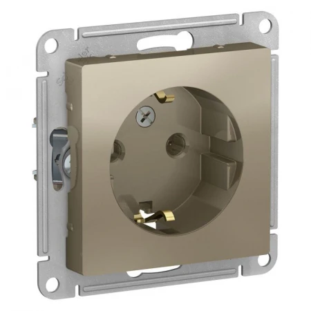 Розетка 2К+З Systeme Electric AtlasDesign 16A 250V шампань ATN000543