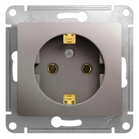 Розетка 2К+З Systeme Electric Glossa 16A 250V платина GSL001243