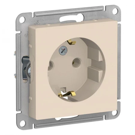 Розетка 2К+З Systeme Electric AtlasDesign 16A 250V бежевая ATN000243