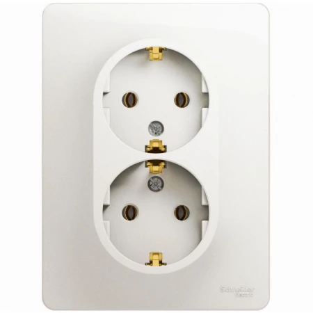 Розетка двойная 2К+З Systeme Electric Glossa 16A 250V перламутр GSL000624