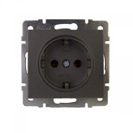 Розетка с зазем. Lezard Rain черная 703-4188-122