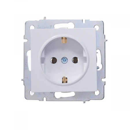 Розетка с зазем. Lezard Vesna белая 742-0288-122B
