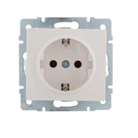 Розетка с зазем. Lezard Rain белая 703-0288-122