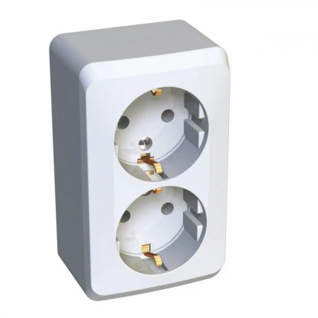 Розетка двойная 2К+З Systeme Electric Этюд 16A 250V белая PA16-007B