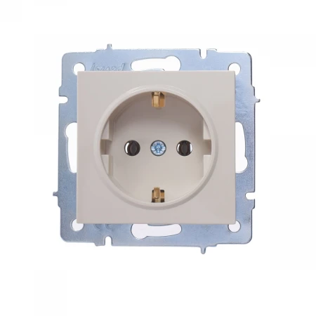 Розетка с зазем. Lezard Vesna кремовая 742-0388-122B