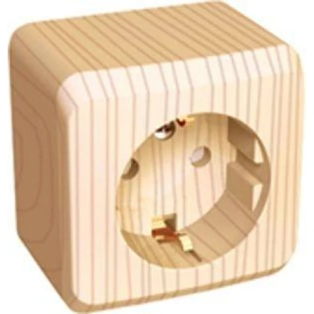 Розетка 2К+З Systeme Electric Этюд 16A 250V со шторками сосна PA16-004D