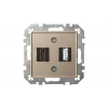 Розетка HDMI/USB Liregus Epsilon шампань 28-3243
