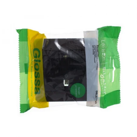 Розетка 2К+З Systeme Electric Glossa 16A 250V со шторками и крышкой алюминий GSL000348