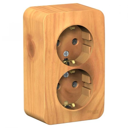 Розетка двойная 2К+З Systeme Electric Blanca 16A 250V ясень BLNRA010215