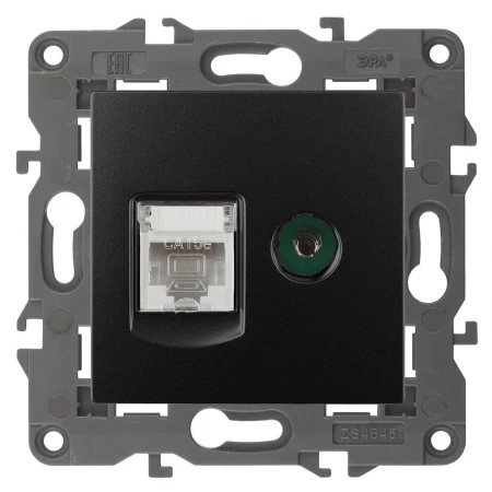 Розетка комбинированная RJ45+TV ЭРА Elegance 14-3110-05 Б0034318