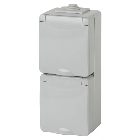 Розетка ЭРА Эксперт 2х2P E IP65 16A 250V 11-2607-03 Б0036002