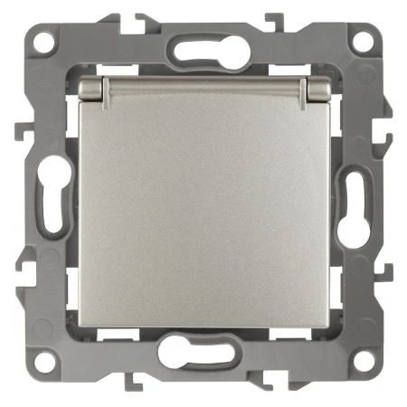 Розетка ЭРА 12 2P E Schuko со шторками с крышкой 16A 250V 12-2103-15 Б0019330