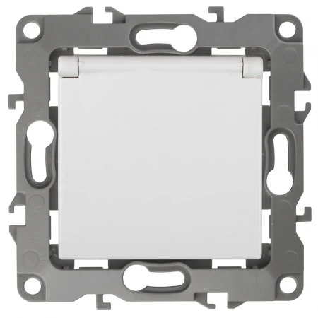 Розетка ЭРА 12 2P E Schuko со шторками с крышкой 16A 250V 12-2003-01 Б0038806