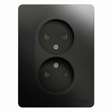 Розетка двойная 2К Systeme Electric Glossa 16A 250V антрацит GSL000720