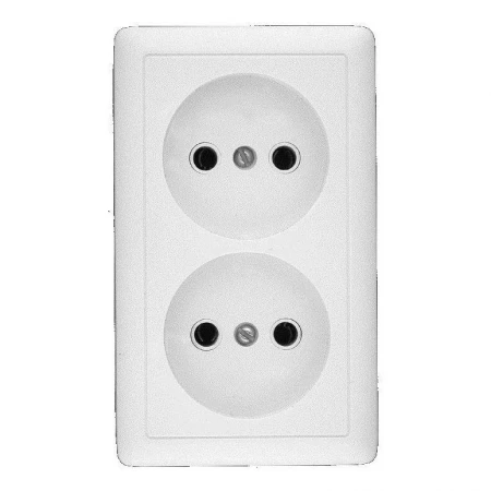 Розетка двойная 2К Systeme Electric Хит 16A 250V белая RA16-237-B