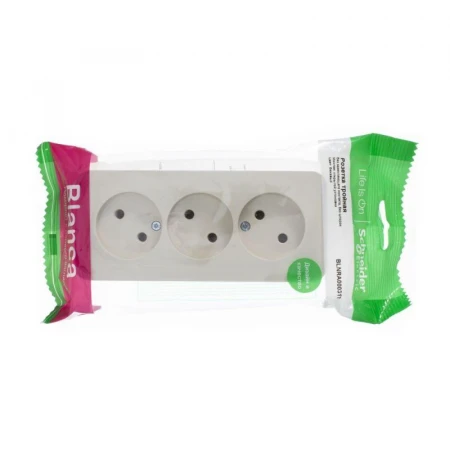 Розетка тройная 2К Systeme Electric Blanca 16A 250V бежевая BLNRA000317