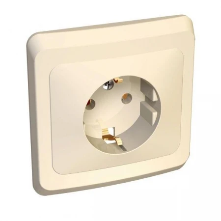 Розетка 2К+З Systeme Electric Этюд 16A 250V кремовая PC16-003K
