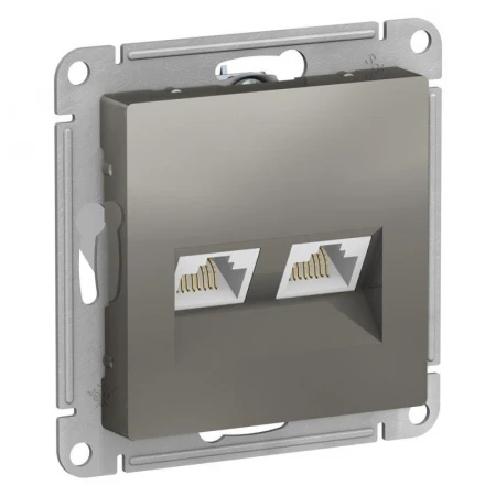 Розетка компьютерная двойная RJ45 Systeme Electric AtlasDesign 5e кат UTP сталь ATN000985