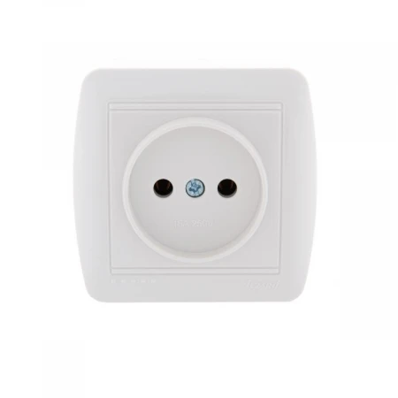 Розетка 1-ая без зазем. Lezard Demet белая 711-0200-121