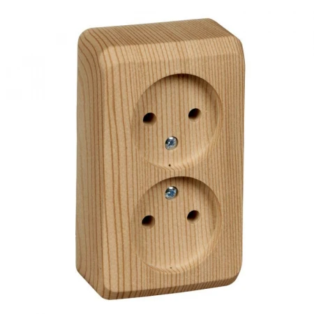 Розетка двойная 2К Systeme Electric Этюд 16A 250V бук PA16-005T