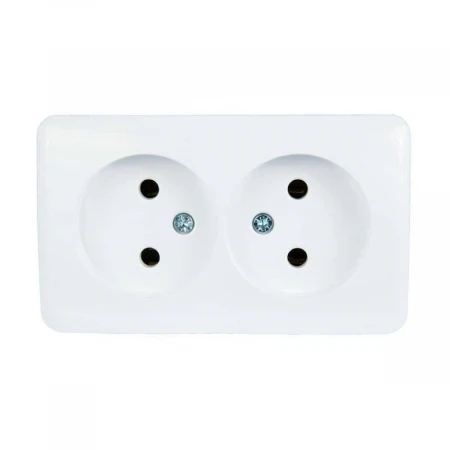Розетка 2-ая без зазем. Lezard Viola белая 751-0200-128