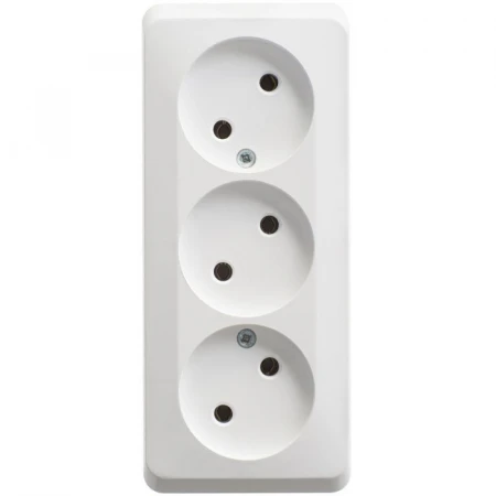 Розетка тройная 2К Systeme Electric Этюд 16A 250V белая PA16-009B