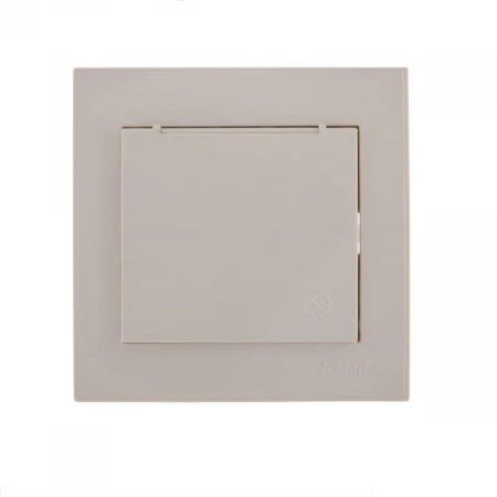 Розетка с зазем. с крышкой Lezard Rain белая 703-0202-123