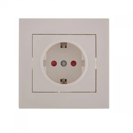 Розетка с защитой от детей Lezard Rain белая 703-0202-124