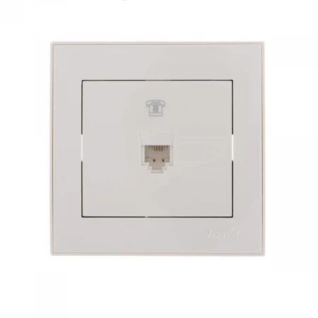 Розетка телефонная евро Lezard Rain белая 703-0202-137