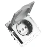 Розетка 2P+PE Stekker Катрин со шторками крышкой серебро GLS16-7112-03 39580 Розетка 2P+PE Stekker Катрин со шторками крышкой серебро GLS16-7112-03 39580