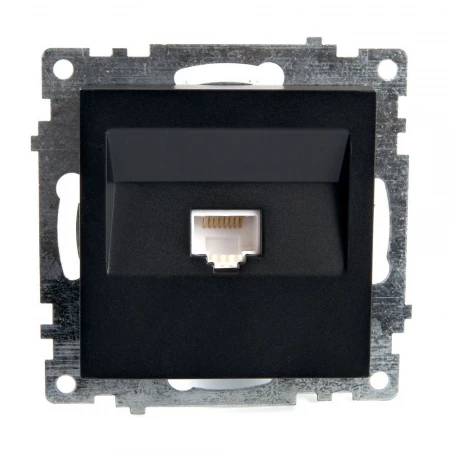 Розетка компьютерная RJ-45 Stekker Катрин черный GLS00-7107-05 39613