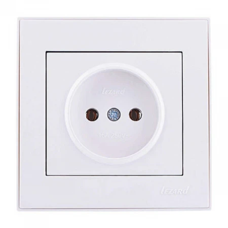 Розетка без зазем. Lezard Rain белая 703-0202-121