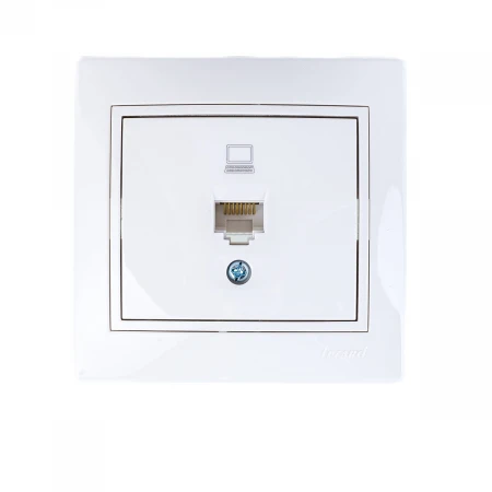 Розетка компьютерная Lezard Mira белая с бел. вст. 701-0202-139