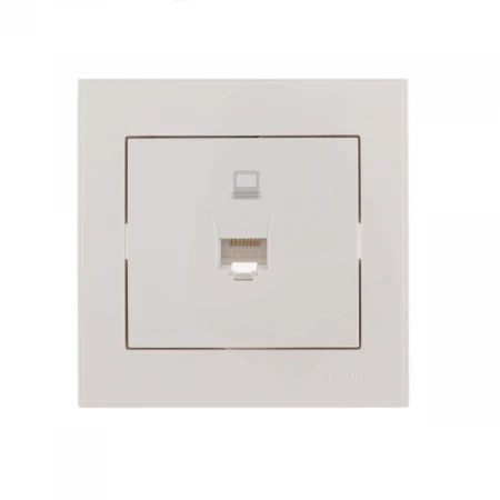 Розетка компьютерная Lezard Rain белая 703-0202-139