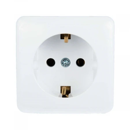 Розетка с зазем. Lezard Viola белая 751-0200-122