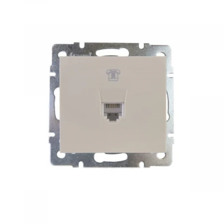 Розетка телефонная евро Lezard Rain кремовая 703-0388-137