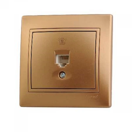 Розетка телефонная евро Lezard Mira золото 701-1313-137