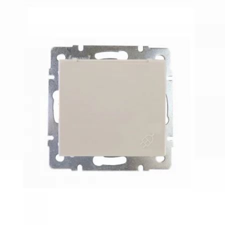 Розетка с зазем. с крышкой Lezard Rain кремовая 703-0388-123