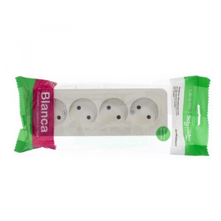 Розетка четырехместная 2К Systeme Electric Blanca 16A 250V бежевая BLNRA000417