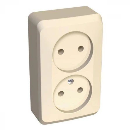 Розетка двойная 2К Systeme Electric Этюд 16A 250V кремовая PA16-005K