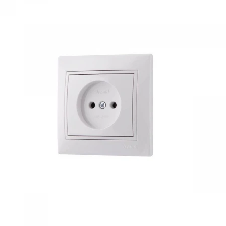 Розетка без зазем. Lezard Mira белая с бел. вст. 701-0202-121B