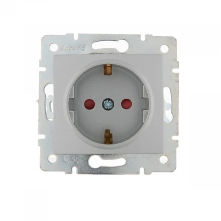 Розетка с защитой от детей Lezard Karina серебро 707-4388-124