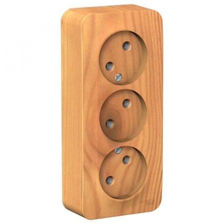 Розетка тройная 2К Systeme Electric Blanca 16A 250V ясень BLNRA000315