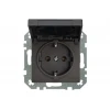 Розетка 2P Liregus Retro с крышкой шторками черный матовый 29-223 Розетка 2P Liregus Retro с крышкой шторками черный матовый 29-223