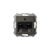 Розетка 2хRJ45 Liregus Epsilon антрацит 28-1151 Розетка 2хRJ45 Liregus Epsilon антрацит 28-1151