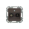 Розетка TV/RJ45 Liregus Retro коричневый омбре 29-034 Розетка TV/RJ45 Liregus Retro коричневый омбре 29-034